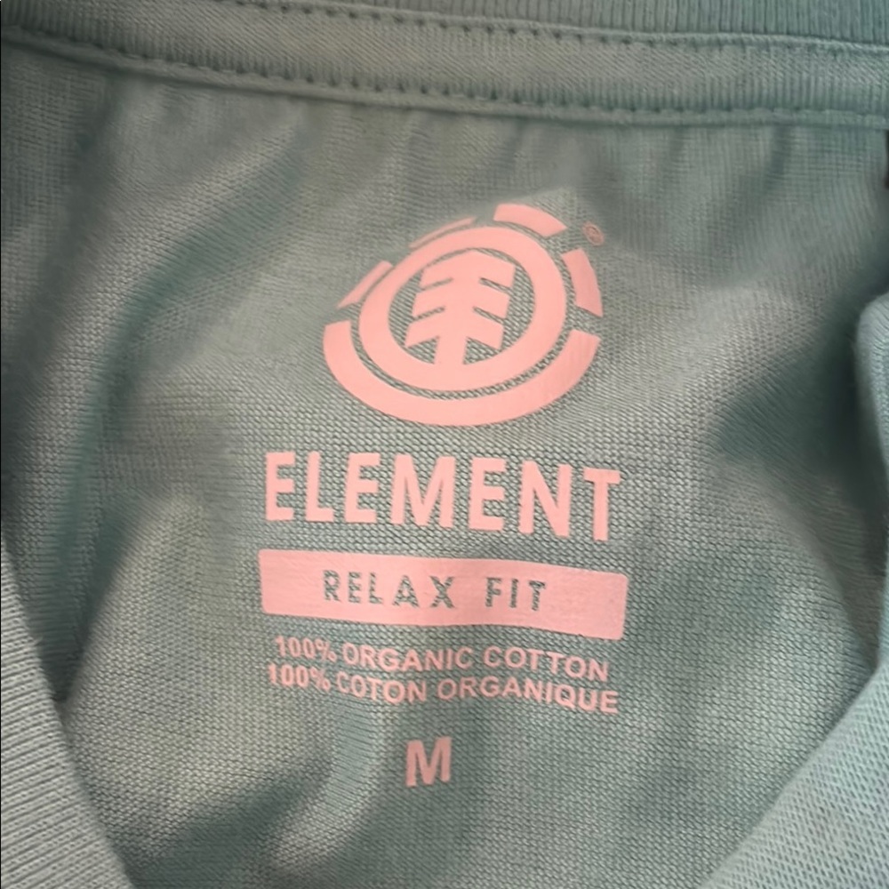 Element Men's Organic Cotton Relaxed Fit Teal Graphic T-Shirt Size Medium - Picture 5 of 6